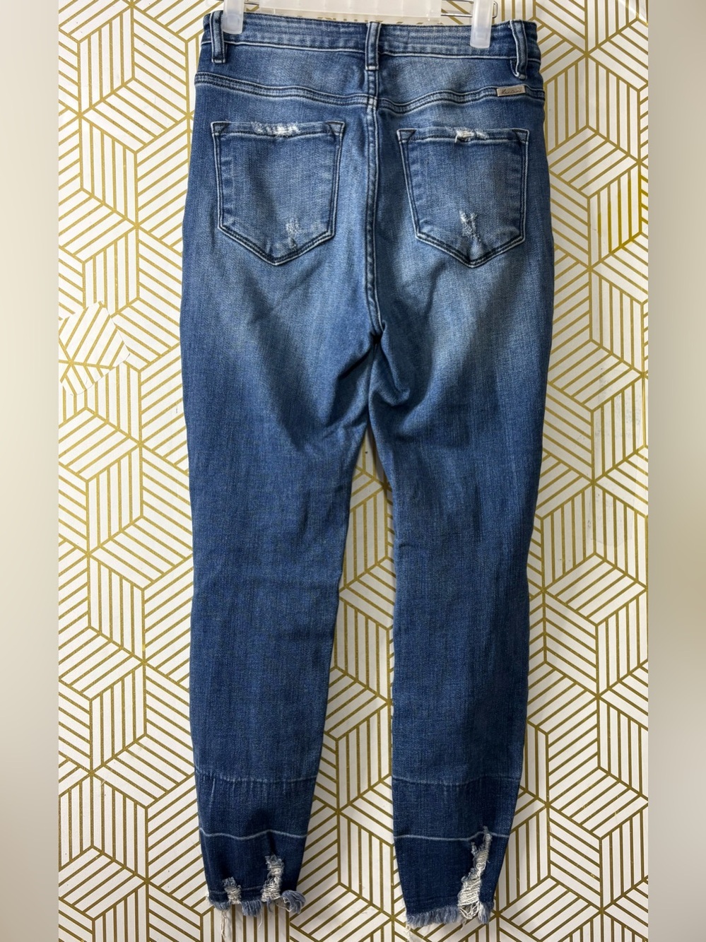 KanCan Distressed Dark Blue Curvy Jeans size 7 / 29 - Picture 8 of 11